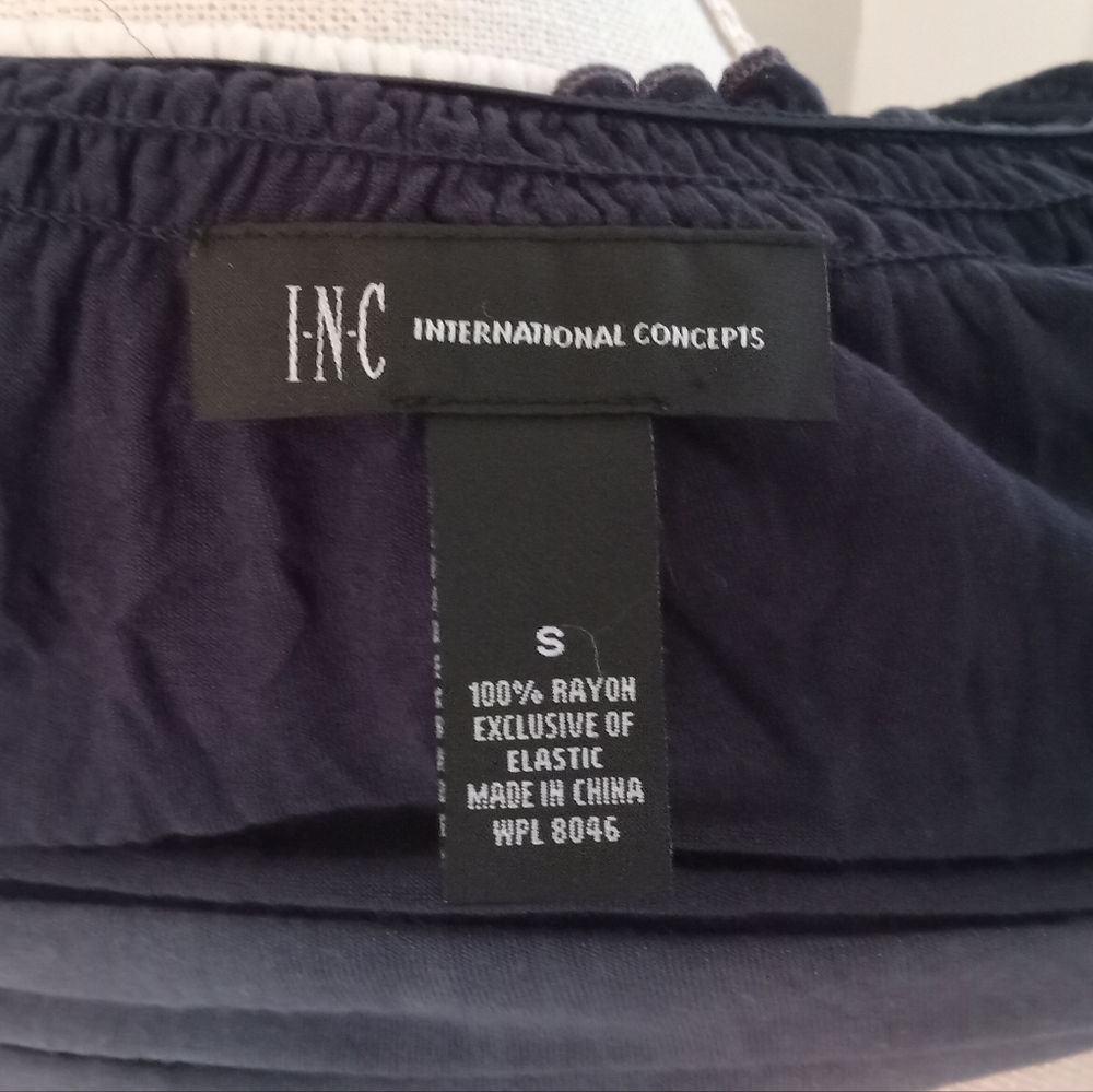 INC BLUE WHITE OMBRE SHORT SLEEVE TOP SIZE S - Picture 4 of 4